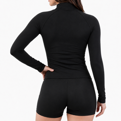 Long Sleeve Skipping Zip Top